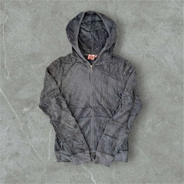 vintage juicy couture zip up jacket in dark grey 