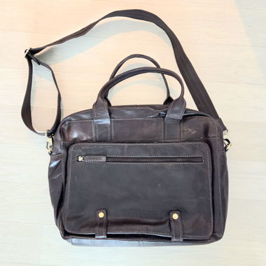 Borsa a tracolla in pelle marrone
