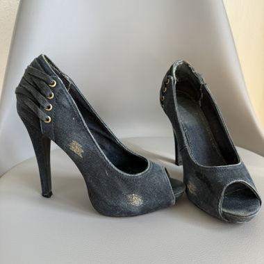 Dunkelblaue Denim-Escarpins von Ash