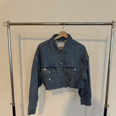 Cropped Denim Jacket (Dark)