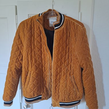 Bomber en velour jaune moutarde 