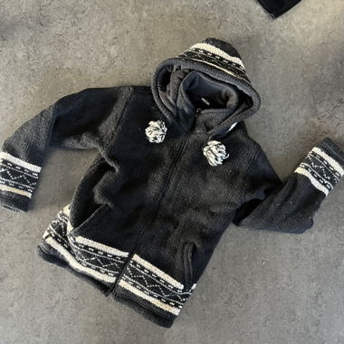 Hippie Winterjacke aus fleece und Wolle