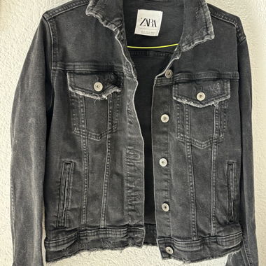 Giacca in denim nera Zara taglia EUR M