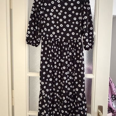 Black dress with white flowers