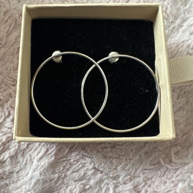 Silver Creole Hoop Earrings