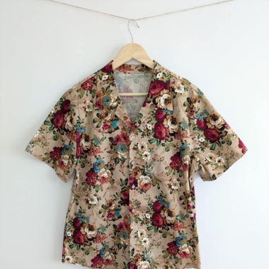 Sommerliches Blumenhemd, Vintage Look, Grösse L