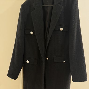 Blazer nero testurizzato Zebra
