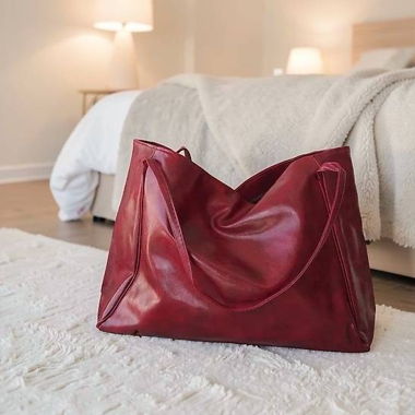 New burgundy soft leather crossbody bag