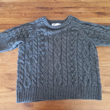 ZARA-Grau-Pullover