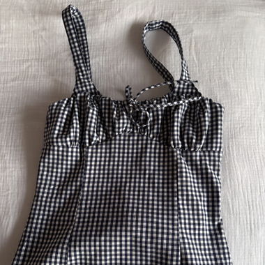 Top à carreau bleu et blanc - style vintage chic 