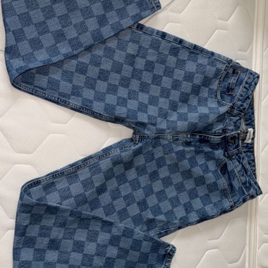 YOURTURN Jeans mit blauem Karomuster