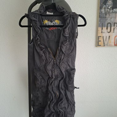 Dunkelgraues Zip-Kleid
