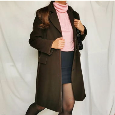 Brown chocolate vintage wool blend coat