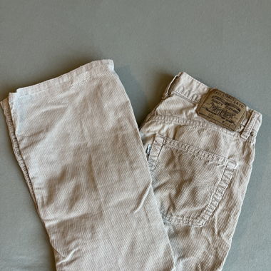Vintage Levis Cord Jeans, beige & niedrig geschnitten