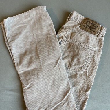 Vintage Levis Cord Jeans, beige & low-waisted