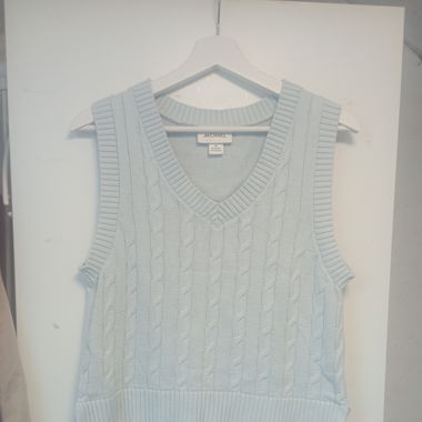 Damen Pullunder aus Strick hellblau