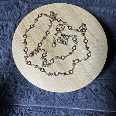 Collier coeur strass ajustable