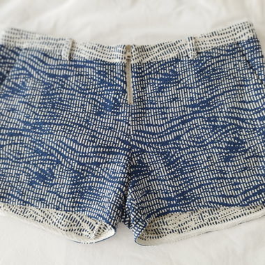 Shorts ba&sh blu motivo tessuto taglia 3