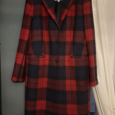Tommy Hilfiger Rot Blau Karierter Mantel