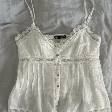 Zara White Lace Top