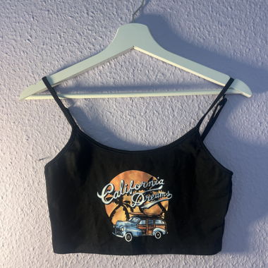 black printed summer top