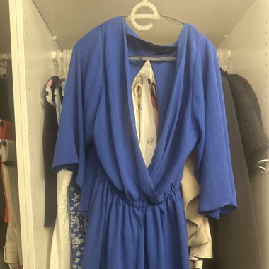 Jumsuit Blau Kurz mit offenem Rücken