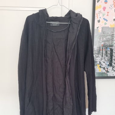 ZARA STYLE - CARDIGAN NERO CON CAPPUCCIO - TAGLIA S/M