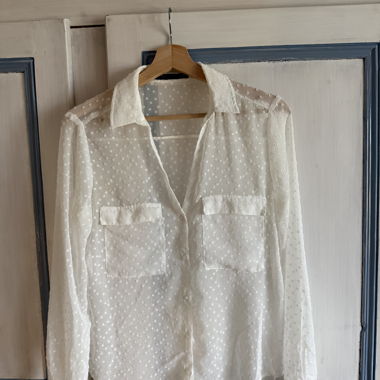 Camicia trasparente Zara Basic bianca S