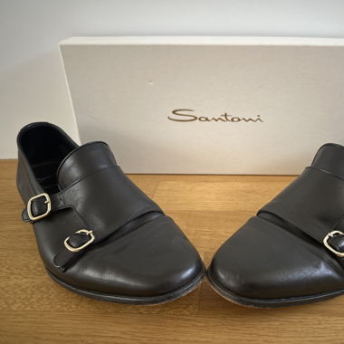 Chaussures en cuir Santoni noires