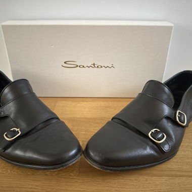 Santoni Lederschuhe Schwarz