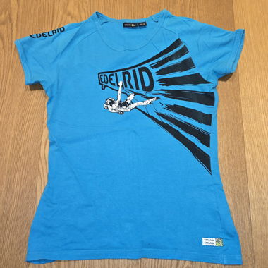 T-shirt da arrampicata EDELRID blu-turchese