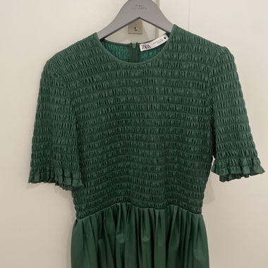 Green Zara Top with Ruffles