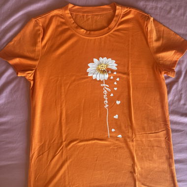 T-shirt arancione fiore