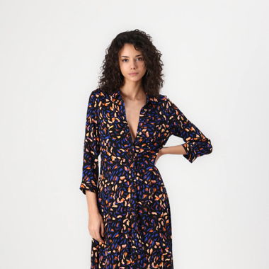 Leichtes Maxikleid schwarz/bunt