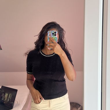 T-shirt nero in cotone