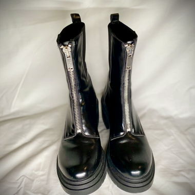 Black wedge ankle boots