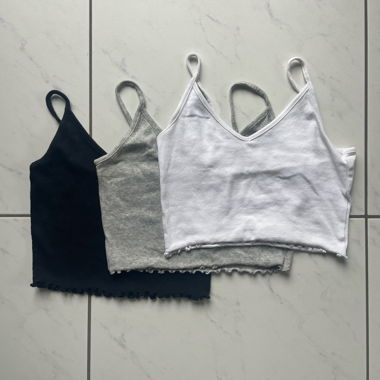 basic crop top 3er set M