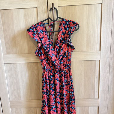 Blue and red floral dress
