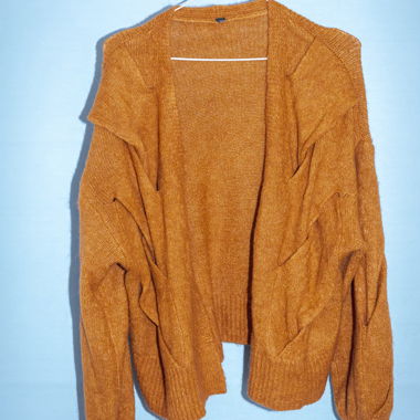 Cardigan in maglia arancione ruggine