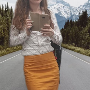 Goldenrod pencil skirt