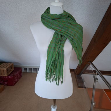 Schal Antonio 160x 40 cm grün karriert