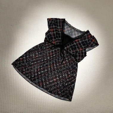 Sheer Plaid Mesh Top