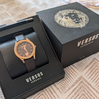 Versus Versace gold watch with box