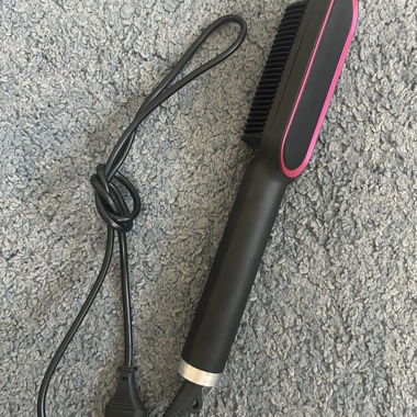 Lisseur à cheveux avec peigne - noir, rose