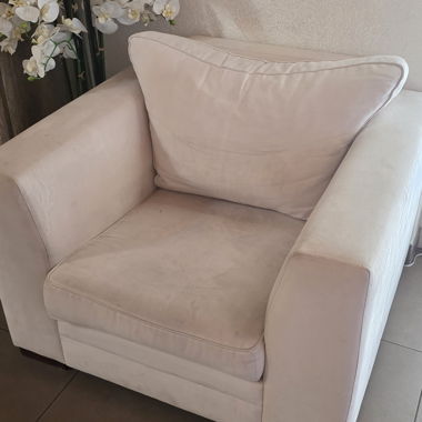 2 Fauteuil beige en tissu