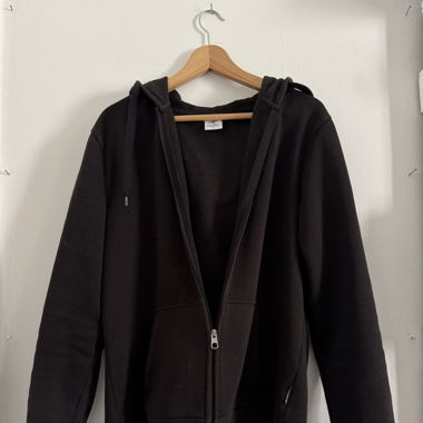 Classic Black Zip-Up Hoodie, Minimalist Streetwear