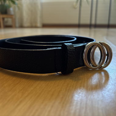 Ceinture en cuir noire 105 cm