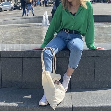 Camicia in raso verde