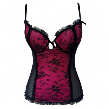 Haut corsage en dentelle rose (75B)