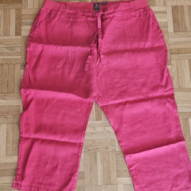 Pantalon en lin rose